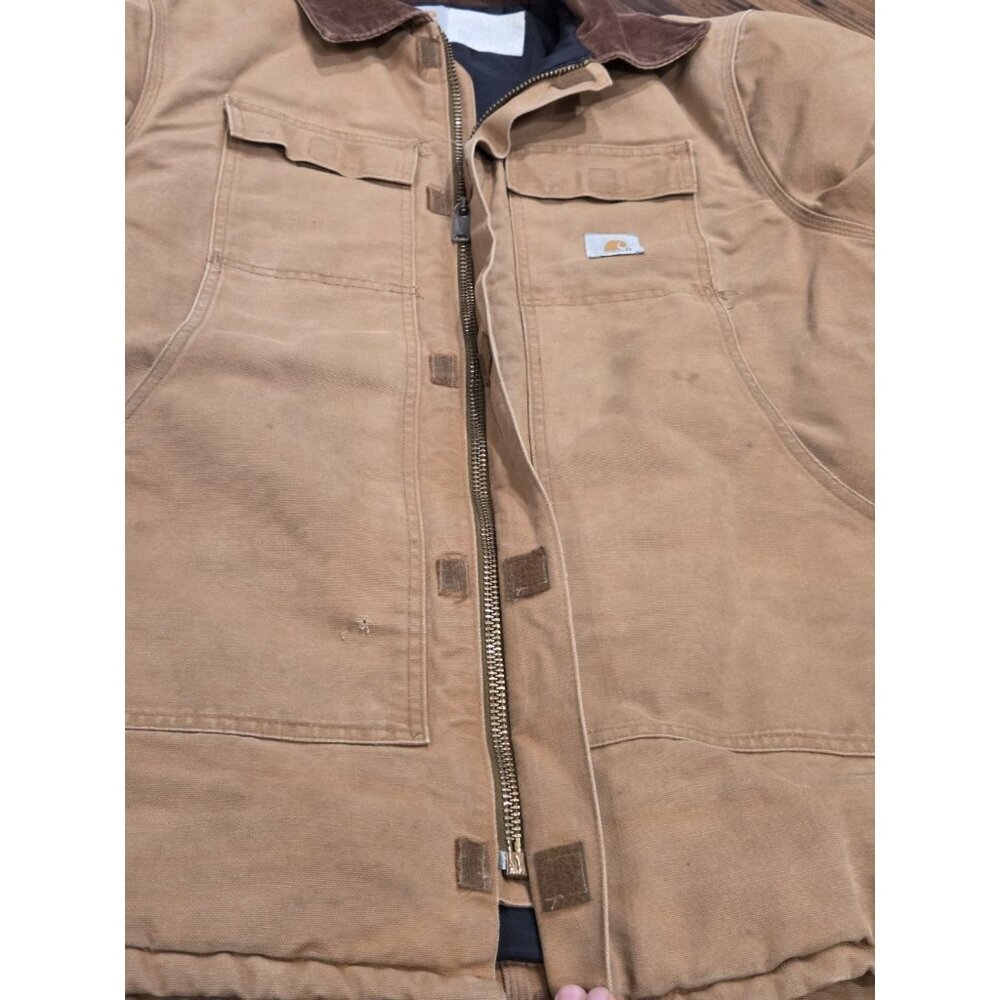 Vtg Carhartt Arctic Duck Canvas Chore Jacket Mens XL Brown Quilted Lined - Picture 4 of 16